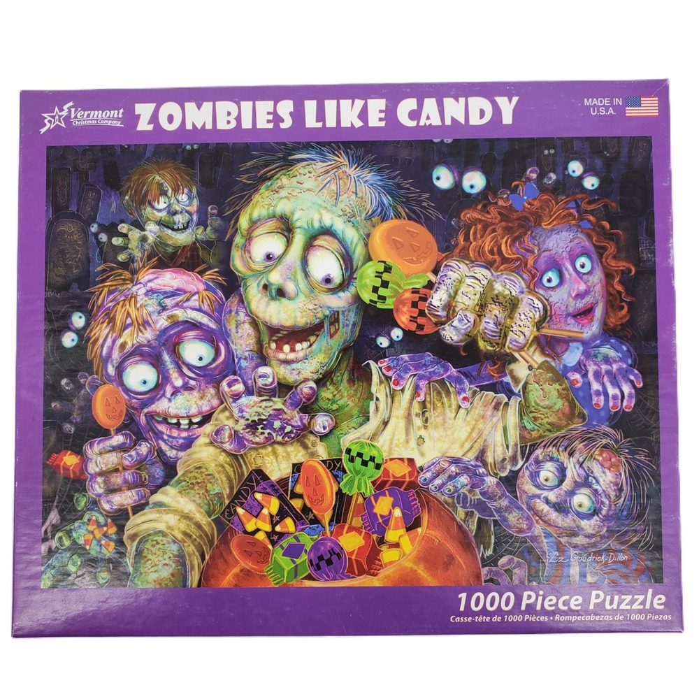 Vermont Christmas Company Zombies Like Candy 1000 Piece Halloween‎ Jigsaw Puzzle
